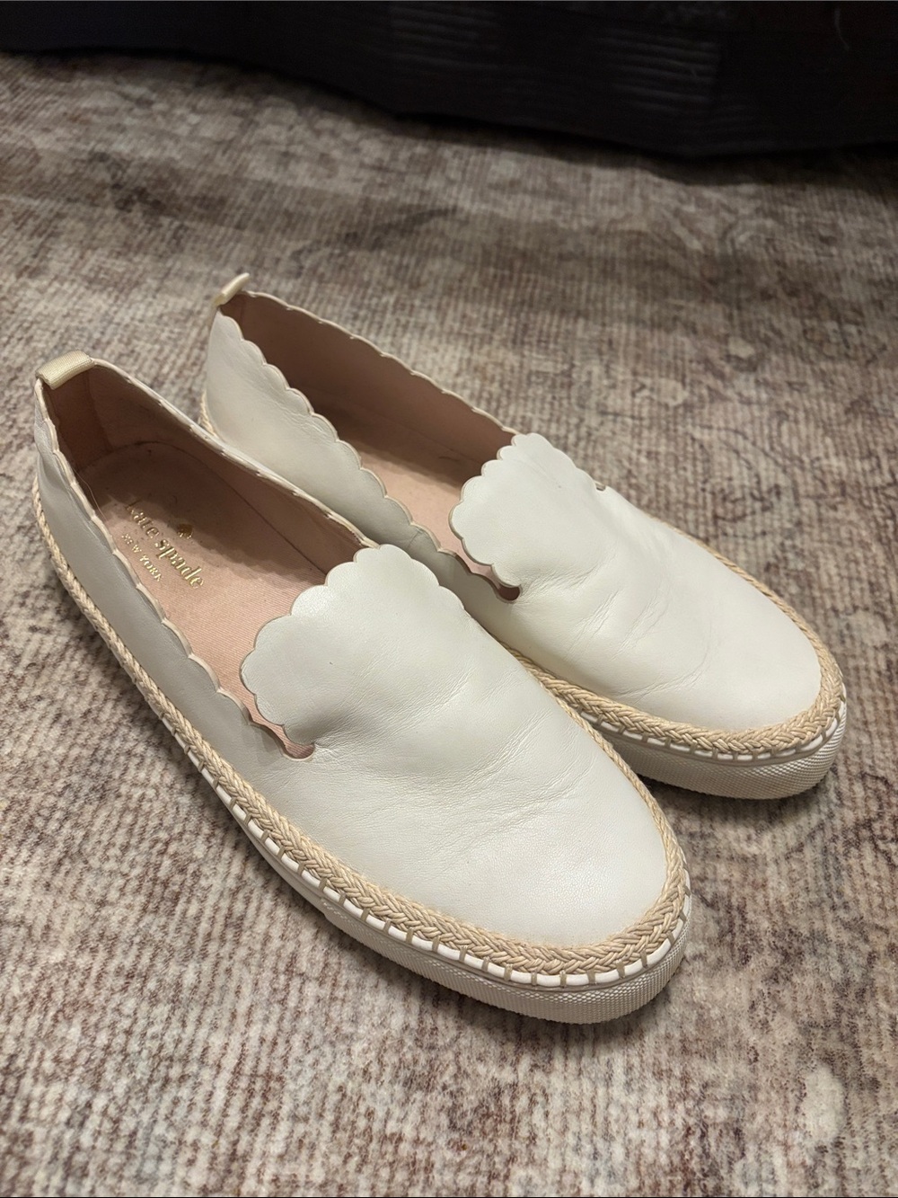 Kate Spade White Scalloped Slip-On Espadrille for Women